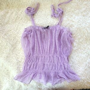 primark • sheer lilac polka dot